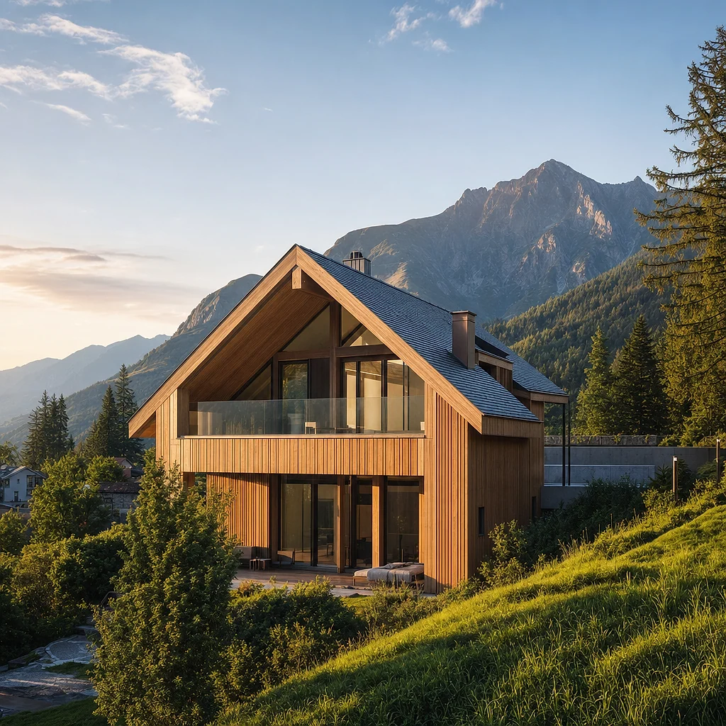 Einfamilienhaus mit Dachterrasse — Aussicht, die zum Wohnzimmer wird.